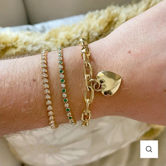 🔹️House of Harlow🔹️ 1960 Chunky Gold Chain Heart Charm Bracelet - Picture 3 of 7
